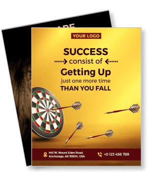 motivational target bullseye darts success message template