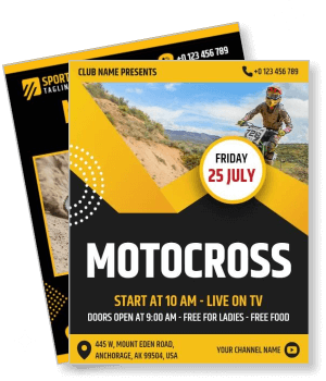motocross event yellow black design template