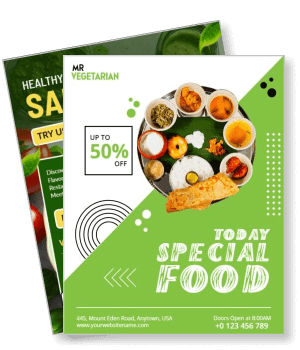 mr vegetarian today special food discount offer vegetarian restaurant promotion template