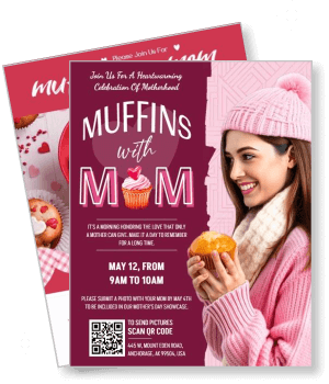 muffins with mom event celebration motherhood template