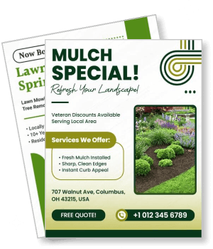 mulch special landscaping services promotion flyer template