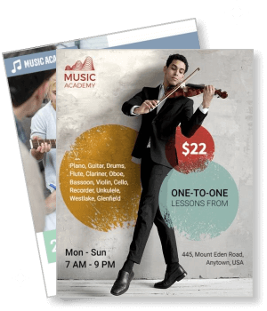 music academy violin lessons advertising classes template