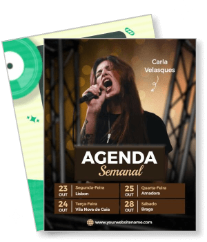 musician agenda semanal with performance dates template