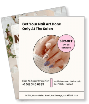 nail art salon promotion discount offer advertisement template