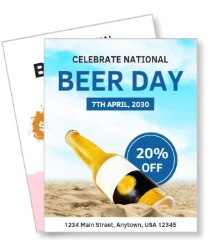 national beer day celebration 2030 20 percent off promotion template