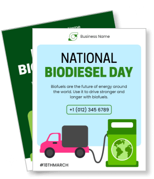 national biodiesel day event with fuel pump and truck illustration template