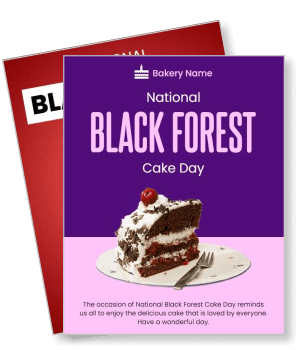 national black forest cake day celebration bakery event template