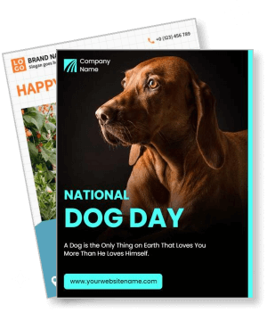 national dog day brown dog company template design