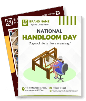 national handloom day with weaver sitting at loom design template