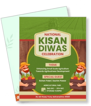 national kisan diwas celebration with farmers agricultural fair details template