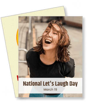national lets laugh day celebration smiling woman march 19 template
