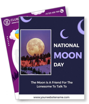 national moon day full moon illustration night sky event template
