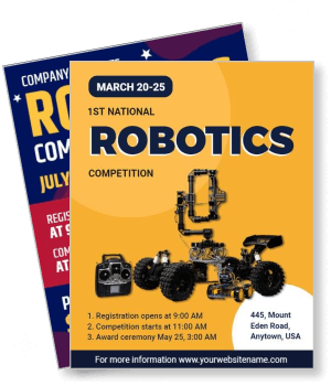 national robotics competition march 2023 event with robotic design template