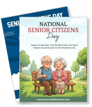 national senior citizens day poster illustration elderly couple on bench template