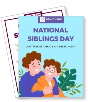 national siblings day celebration design with happy siblings template