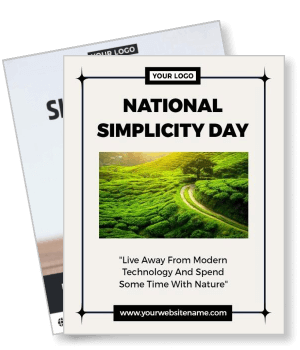 national simplicity day live away from modern technology spend time nature template