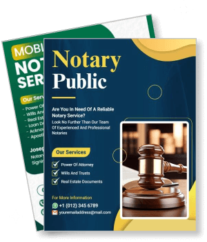 notary public services with gavel legal documents template