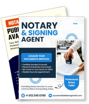 notary signing agent services flyer template promotional