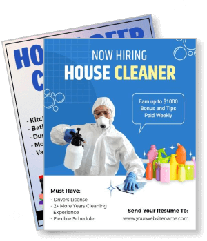now hiring house cleaner job advertisement template