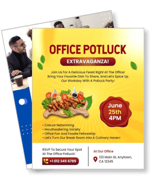 office potluck extravaganza invitation design template