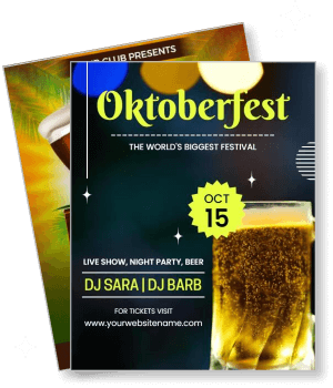 oktoberfest poster night party beer festival dj event tickets template