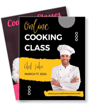 online cooking class chef event march 2024 template