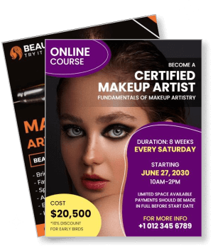 online course certified makeup artist fundamentals advertisement template