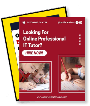 online professional it tutor advertisement for tutoring center template