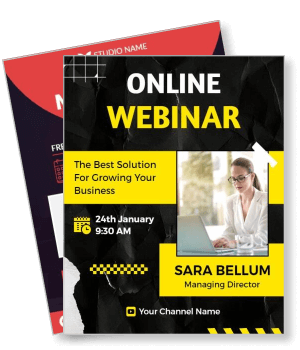 online webinar poster growing business solution january 24th template