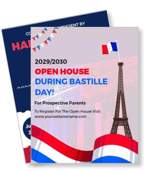 open house invitation 2029 2030 bastille day theme eiffel tower design template
