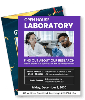 open house laboratory research event december 2030 invitation template