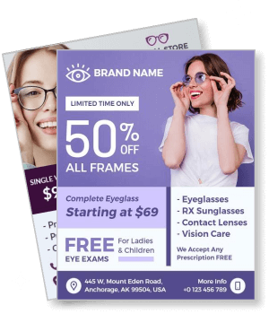 optical store sale 50 percent off frames free eye exams template