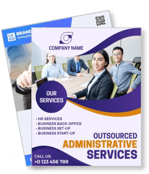 outsourced administrative services brochure design template