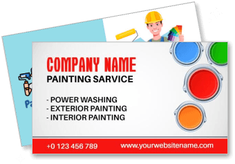 painting service business card design with company info and services listed template