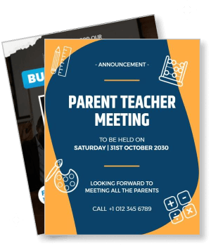 parent teacher meeting announcement for school event october calendar template