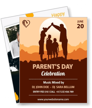 parents day celebration event family silhouette june 20 music dj template