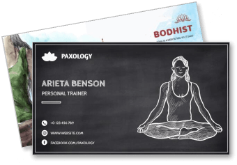 paxology bodhist business cards personal trainer yoga design template