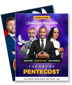 pentecost event church lecture speakers promotional poster template