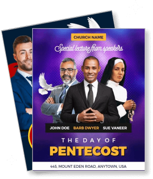 pentecost event church lecture speakers promotional template