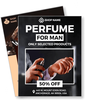 perfume for men promotional discount offer template