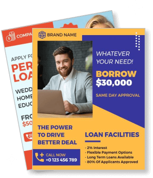 personal loan template same day approval financial services promotion