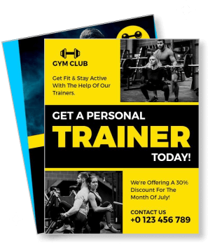 personal trainer gym club advertisement fitness discount promotion template