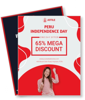 peru independence day discount offer design template