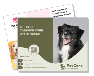 pet care brochure design for veterinary clinics and pet shops template