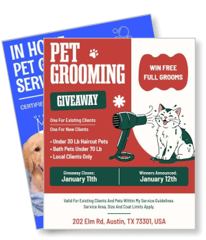 pet grooming giveaway poster free full grooming service austin texas template