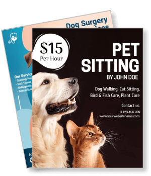 pet sitting service dog cat care advertisement template