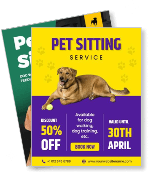 pet sitting service flyer dog walking training discount april template