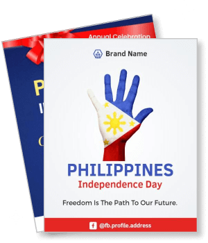 philippines independence day celebration hand flag design template
