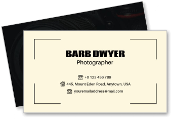 photographer professional business card design contact details template