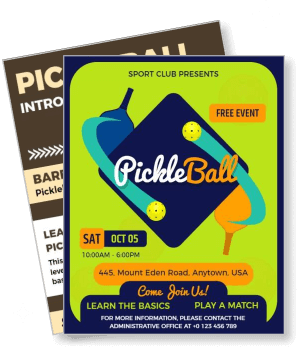 pickleball event flyer sports club poster design free event template